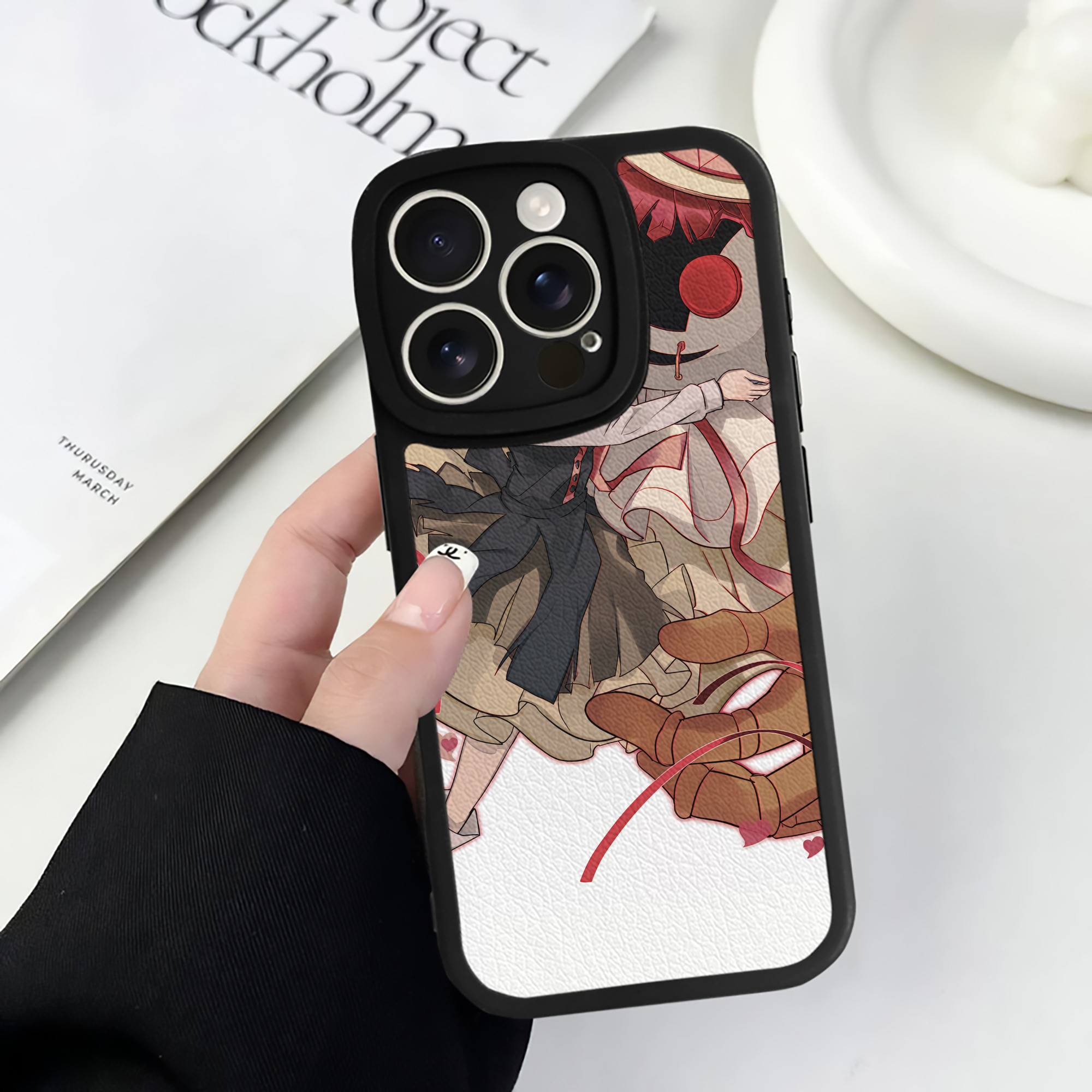 （画像用） 文豪ストレイドッグス Bungo Stray Dogs 【iPhone 16シリーズ対応】シリコンスマホケース（レザー調） 材質：シリコン
